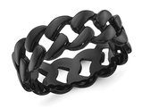 Men's Black Plated Stainless Steel 8mm Curb Link Band